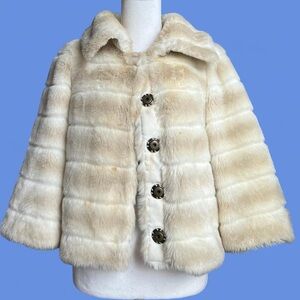 Juicy Couture Y2K cream Faux Fur Jacket